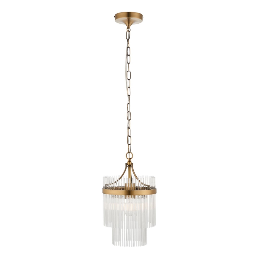 Endon 112572 - Luster na reťazi MARIETTA 1xE27/10W/230V mosadz/číre