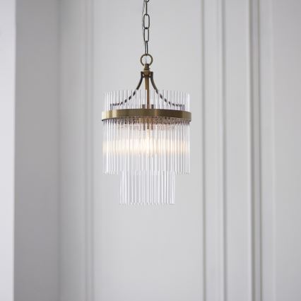 Endon 112572 - Luster na reťazi MARIETTA 1xE27/10W/230V mosadz/číre