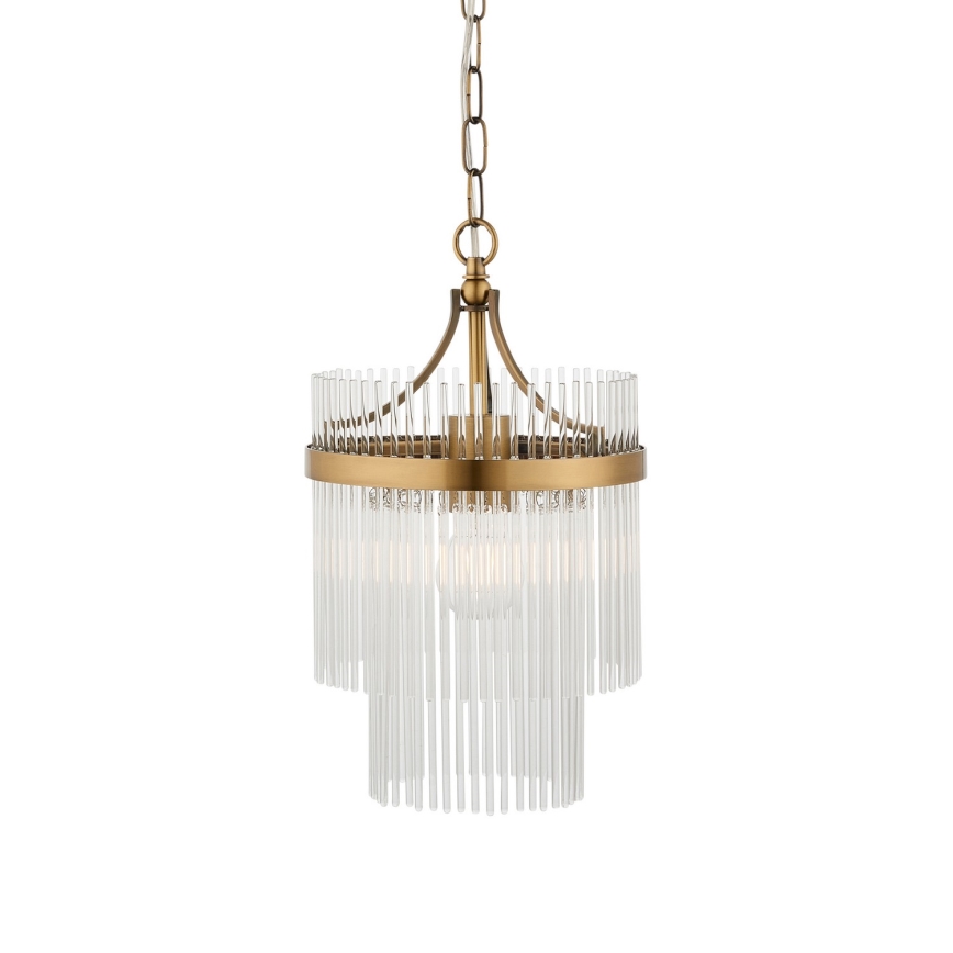 Endon 112572 - Luster na reťazi MARIETTA 1xE27/10W/230V mosadz/číre