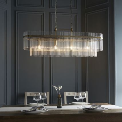 Endon 112573 - Luster na reťazi MARIETTA 4xE14/6W/230V mosadz/číra