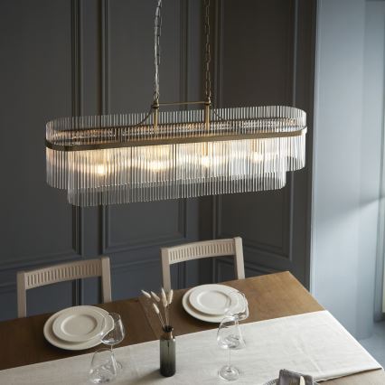 Endon 112573 - Luster na reťazi MARIETTA 4xE14/6W/230V mosadz/číra