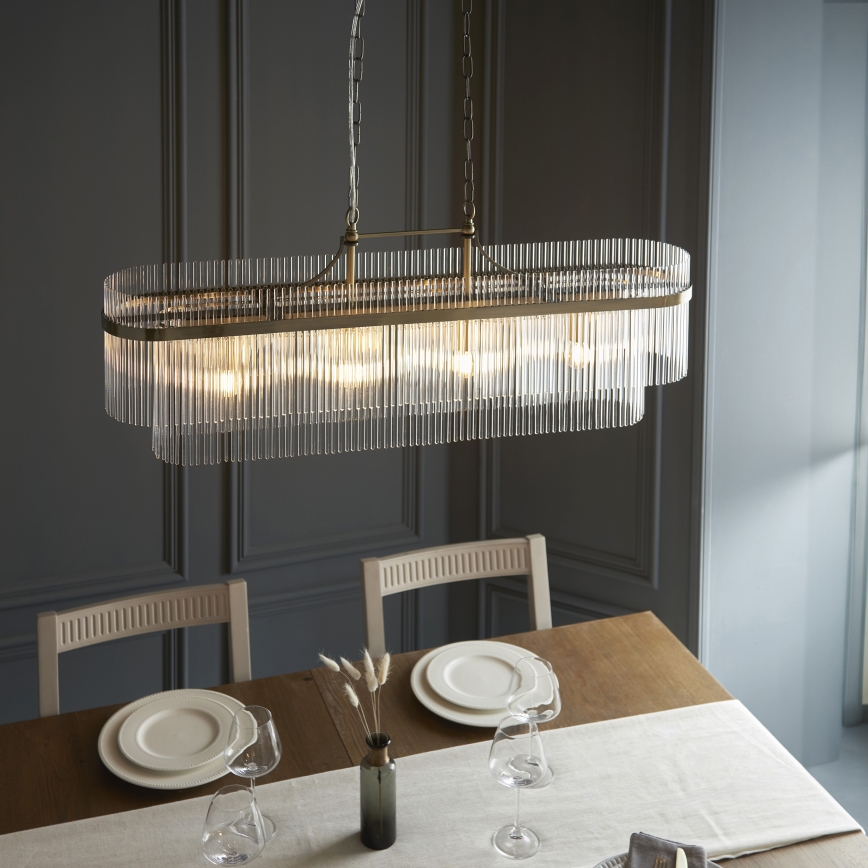 Endon 112573 - Luster na reťazi MARIETTA 4xE14/6W/230V mosadz/číra
