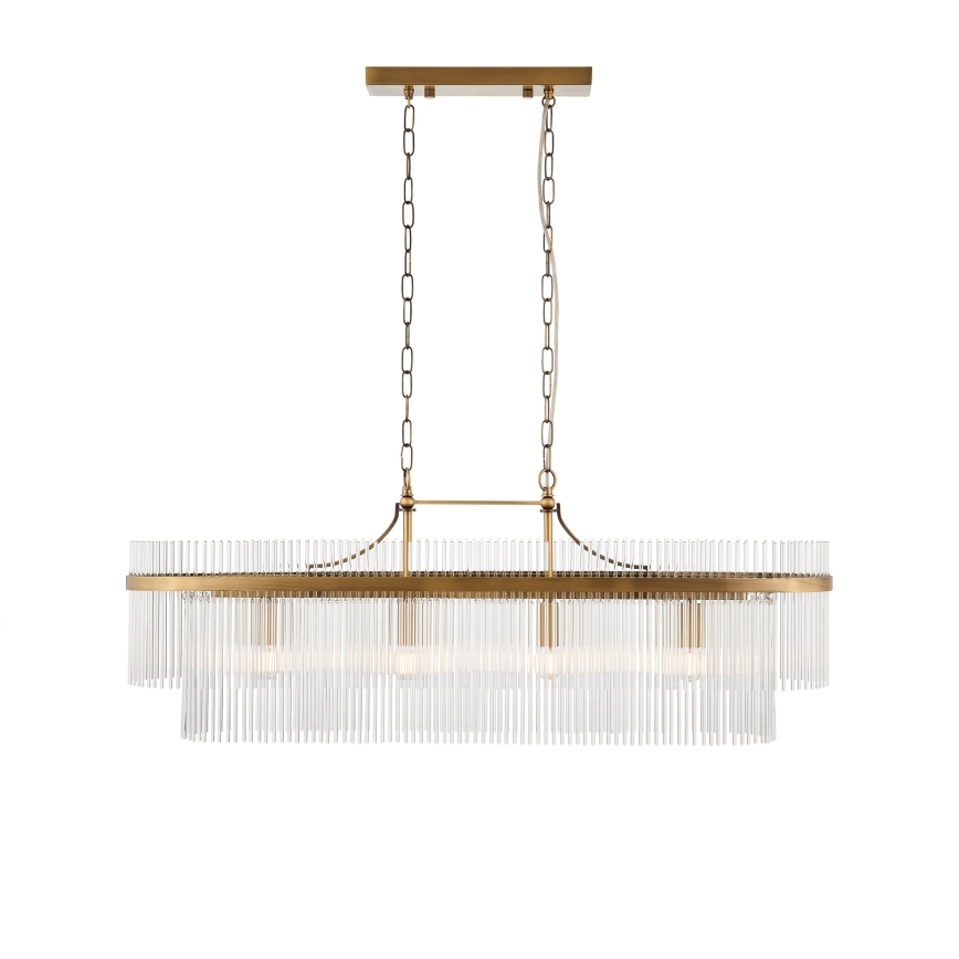 Endon 112573 - Luster na reťazi MARIETTA 4xE14/6W/230V mosadz/číra