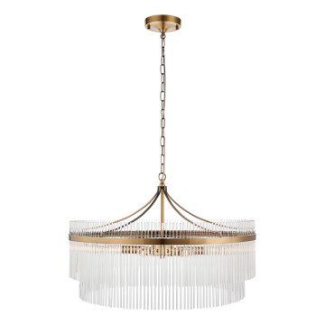 Endon 112574 - Luster na reťazi MARIETTA GRAND 7xE14/7W/230V mosadz/číre