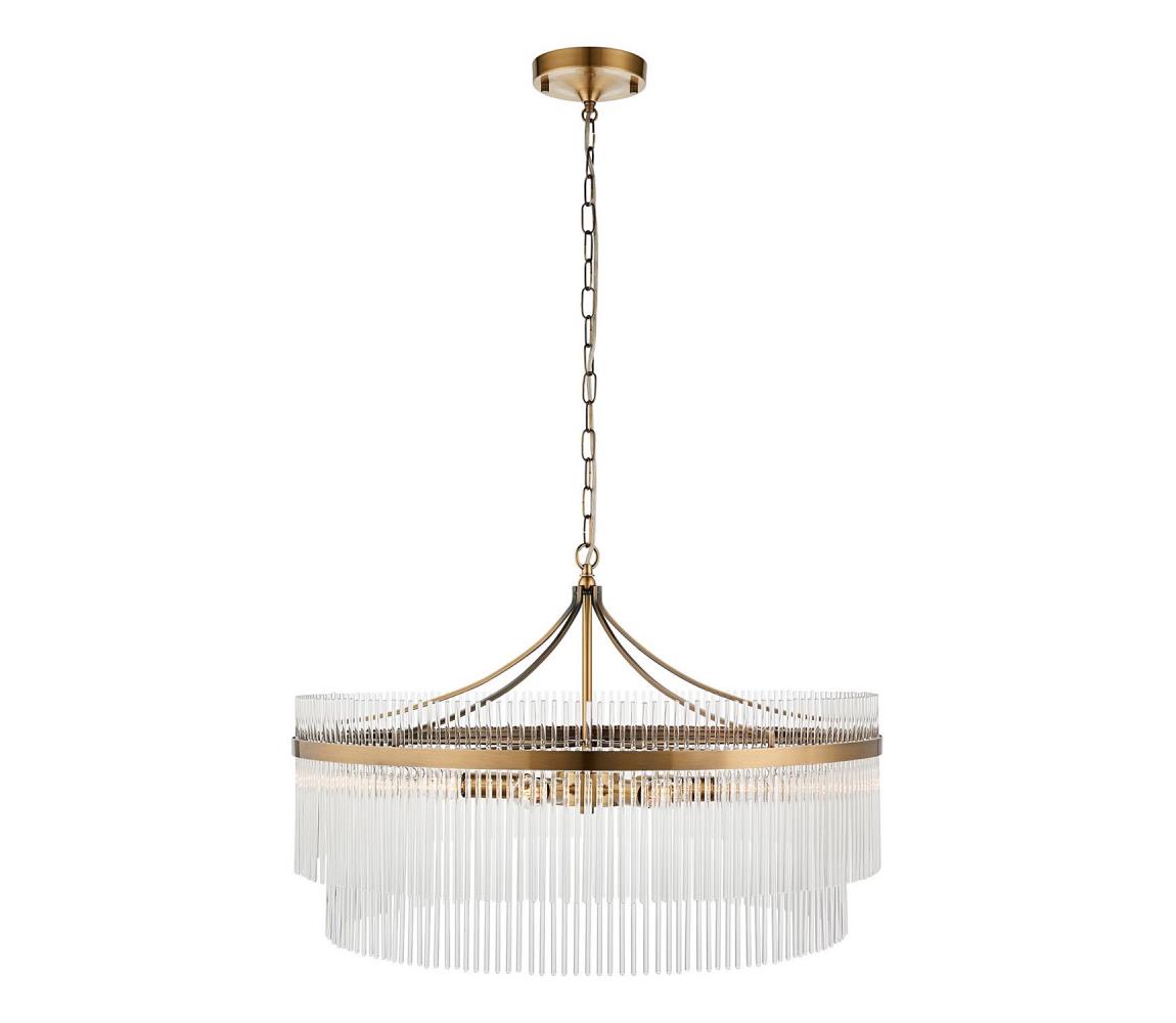 Endon 112574 - Luster na reťazi MARIETTA GRAND 7xE14/7W/230V mosadz/číre 112574