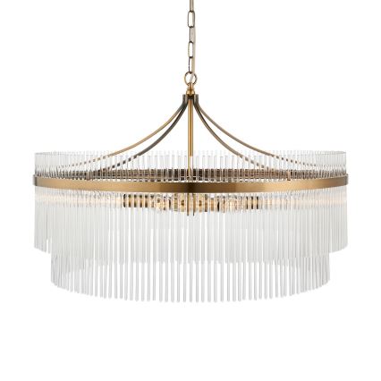 Endon 112574 - Luster na reťazi MARIETTA GRAND 7xE14/7W/230V mosadz/číre