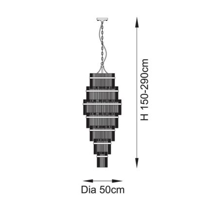 Endon 112793 - Luster na reťazi MARIETTA GRAND 21xE14/6W/230V mosadz/číra