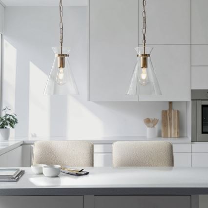 Endon 112859 - Luster na reťazi HARLOW 1xE27/10W/230V mosadz