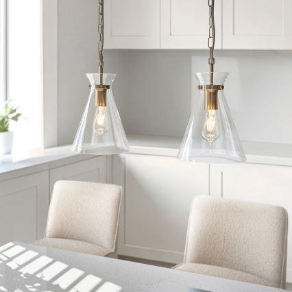 Endon 112859 - Luster na reťazi HARLOW 1xE27/10W/230V mosadz