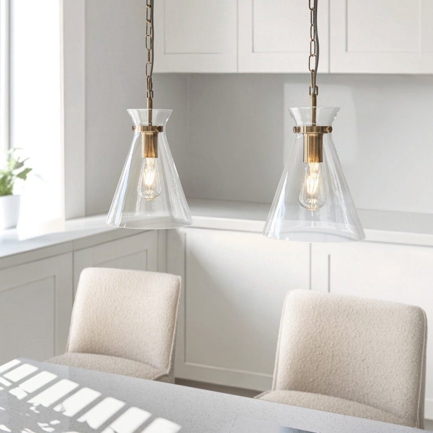 Endon 112859 - Luster na reťazi HARLOW 1xE27/10W/230V mosadz