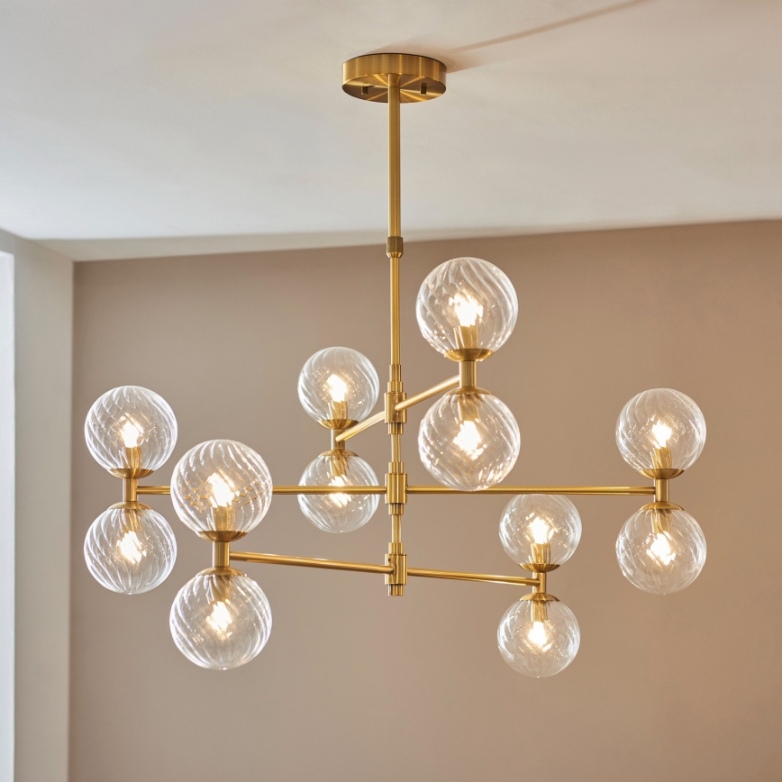 Endon 114041 - Luster na tyči 12xG9/3,2W/230V zlatá
