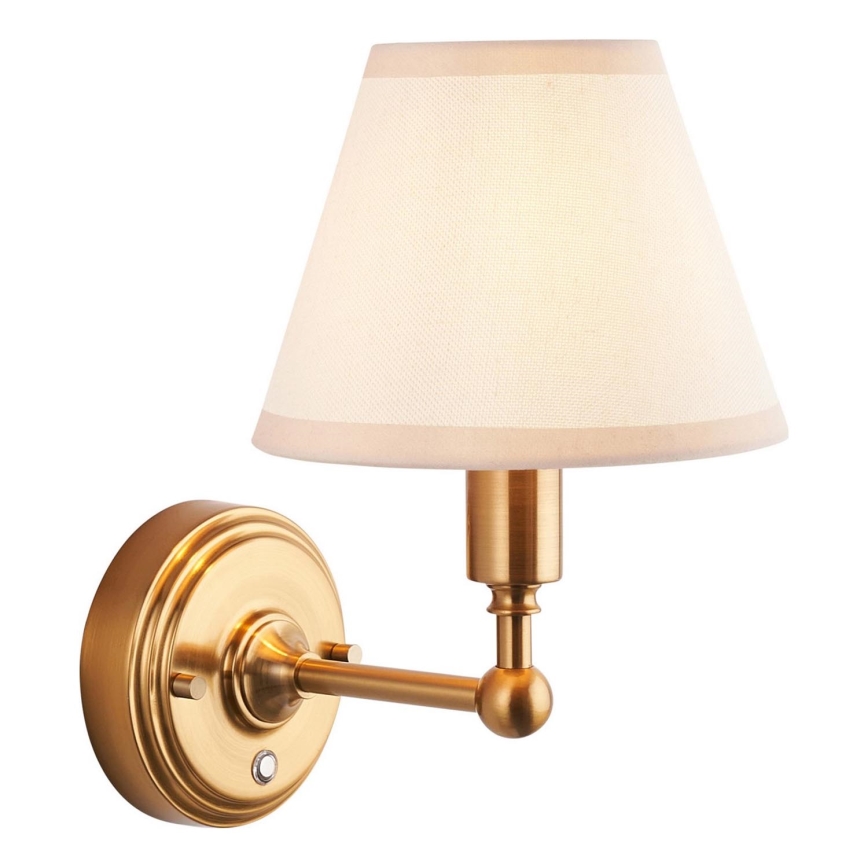 Endon 114830 - LED Stmievateľná nabíjacia nástenná lampa BURLEY LED/1,5W/5V 3600 mAh mosadz/krémová