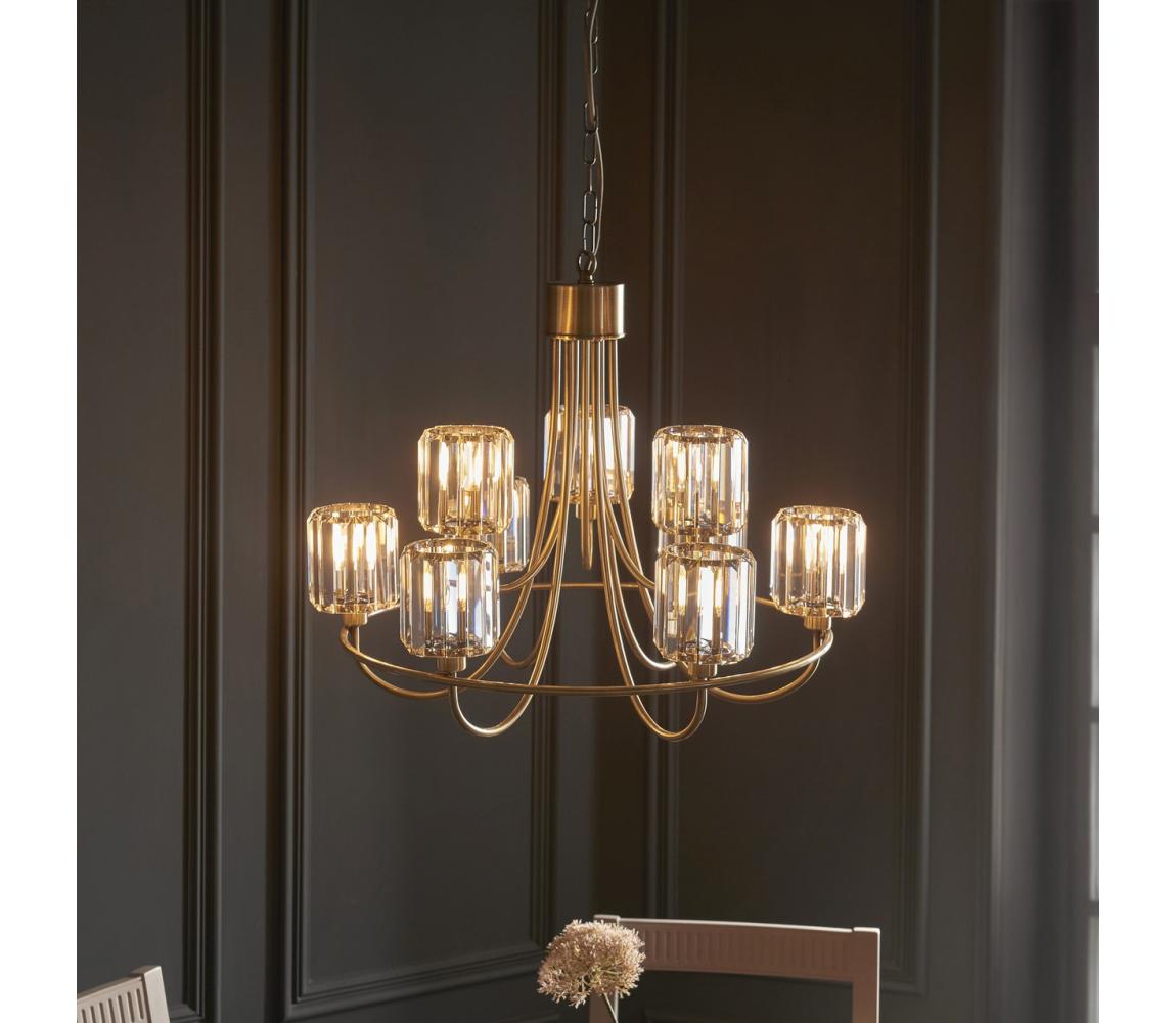 Endon 118934 - Luster na reťazi BERENICE 9xE14/7W/230V zlatá 118934