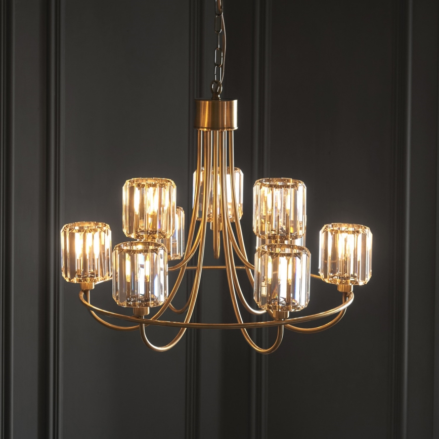 Endon 118934 - Luster na reťazi BERENICE 9xE14/7W/230V zlatá