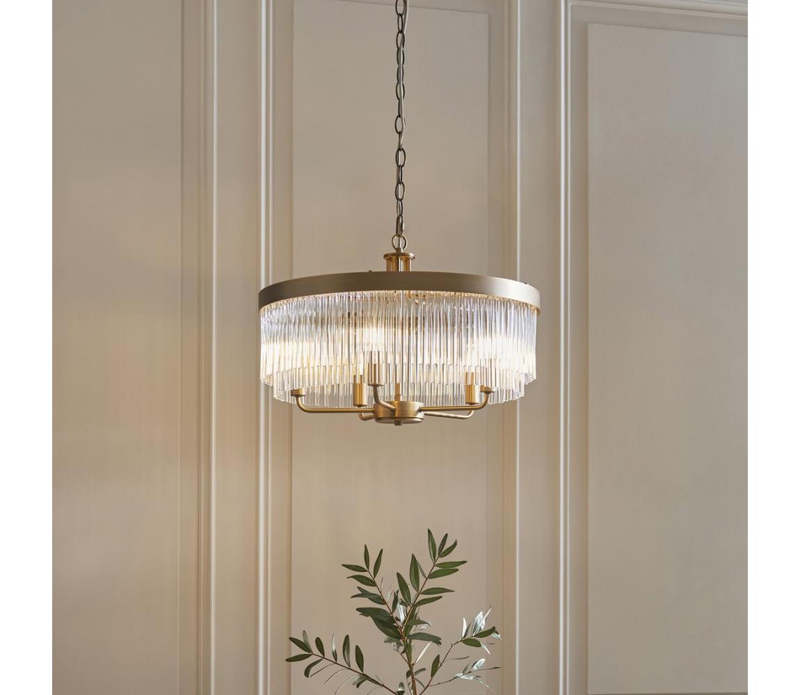 Endon 119110 - Luster na reťazi CLERMONT 5xE14/6W/230V mosadz 119110