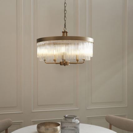 Endon 119110 - Luster na reťazi CLERMONT 5xE14/6W/230V mosadz