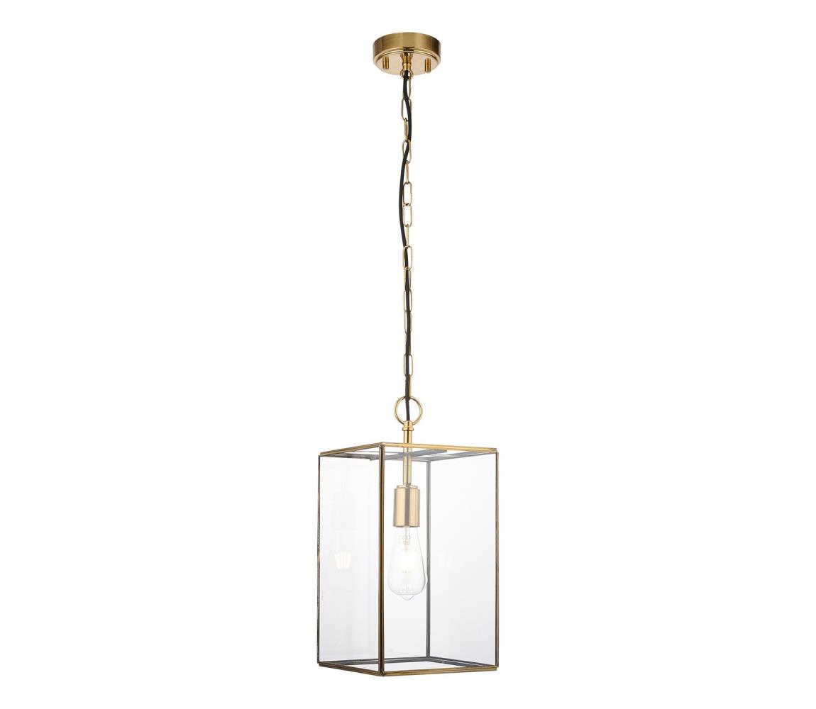 Endon 119141 - Luster na reťazi HAMMOND 1xE27/10W/230V 21,5x21,5 cm mosadz 119141