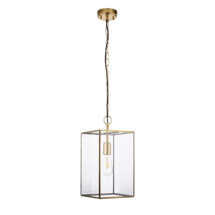 Endon 119141 - Luster na reťazi HAMMOND 1xE27/10W/230V 21,5x21,5 cm mosadz