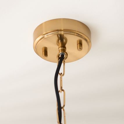 Endon 119141 - Luster na reťazi HAMMOND 1xE27/10W/230V 21,5x21,5 cm mosadz