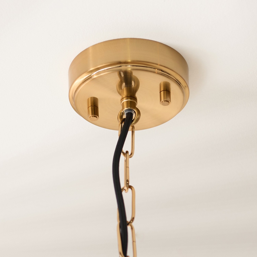 Endon 119141 - Luster na reťazi HAMMOND 1xE27/10W/230V 21,5x21,5 cm mosadz