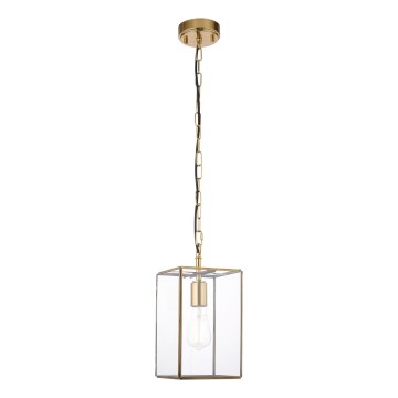 Endon 119142 - Luster na reťazi HAMMOND 1xE27/10W/230V 17x17 cm mosadz