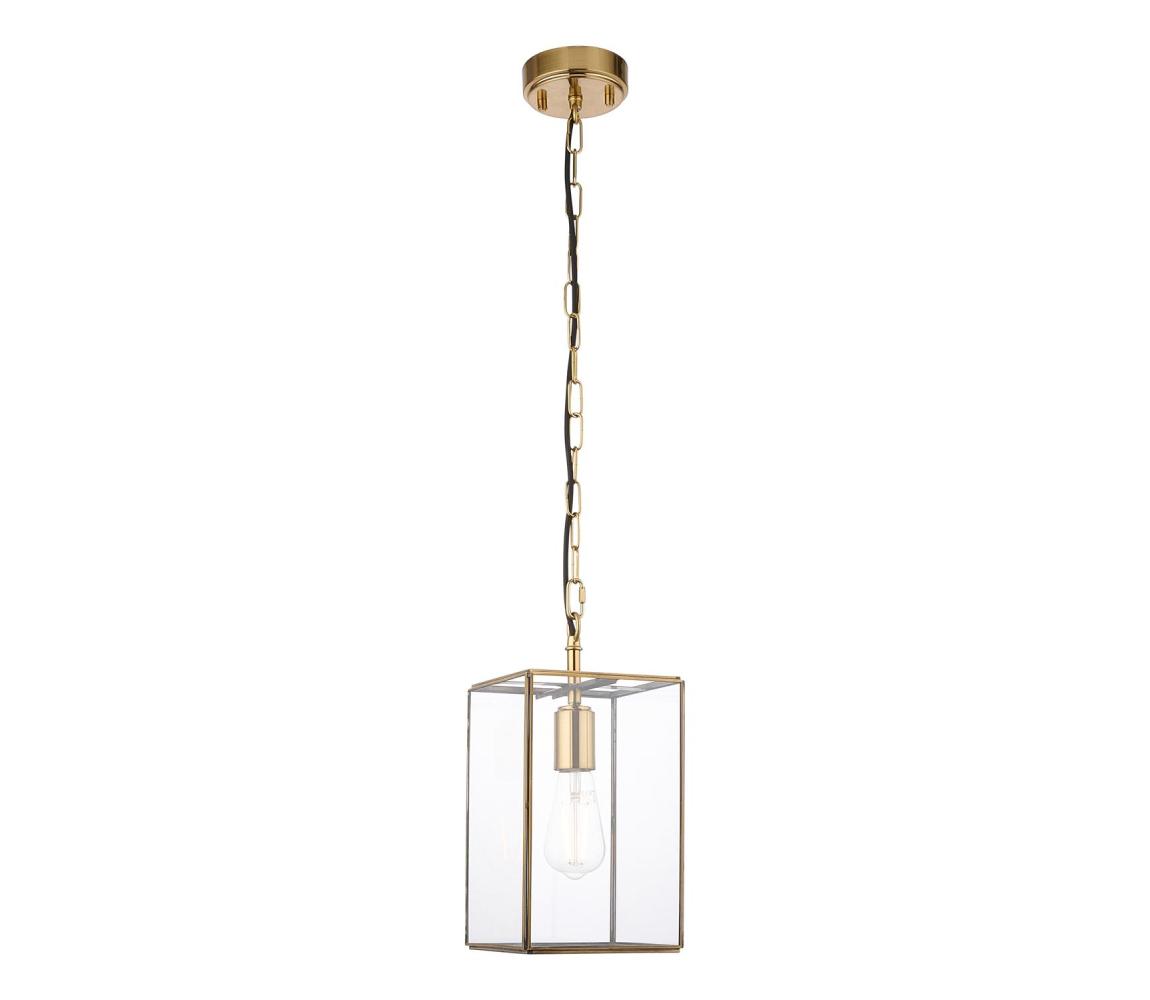 Endon 119142 - Luster na reťazi HAMMOND 1xE27/10W/230V 17x17 cm mosadz 119142