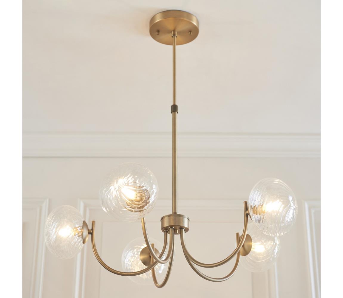 Endon 119210 - Luster na tyči HAGUE 5xG9/5W/230V mosadz 119210