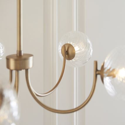 Endon 119210 - Luster na tyči HAGUE 5xG9/5W/230V mosadz