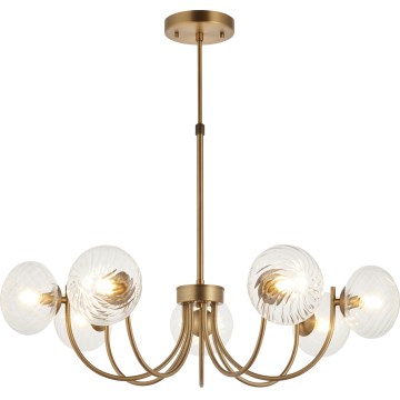 Endon 119224 - Mosadzný závesný luster na lane HAGUE 7xG9/5W/230V