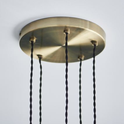 Endon 119435 - Závesný luster na lanku ALLEGRA 5xE14/7W/230V mosadz