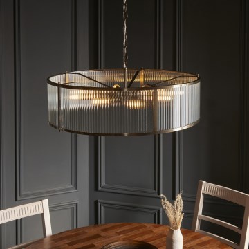 Endon 119455 - Luster na reťazi RIDGETON 8xE14/7W/230V mosadz