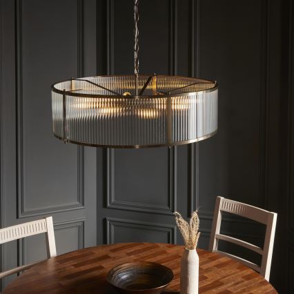 Endon 119455 - Luster na reťazi RIDGETON 8xE14/7W/230V mosadz