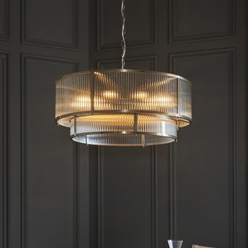 Endon 119456 - Luster na reťazi RIDGETON 8xE14/7W/230V mosadz