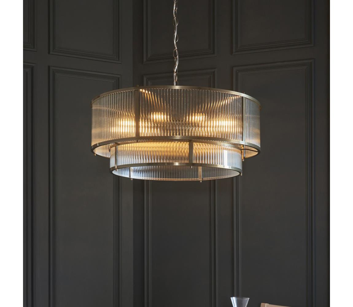 Endon 119456 - Luster na reťazi RIDGETON 8xE14/7W/230V mosadz 119456