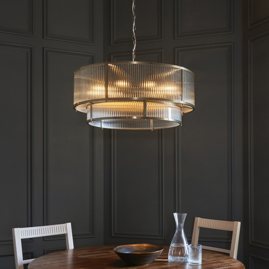 Endon 119456 - Luster na reťazi RIDGETON 8xE14/7W/230V mosadz