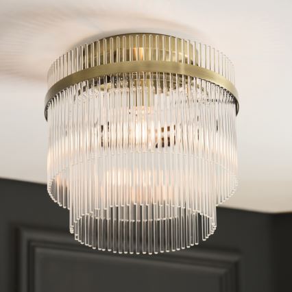Endon 119492 - Prisadený luster MARIETTA 1xE27/10W/230V mosadz/priehľadné