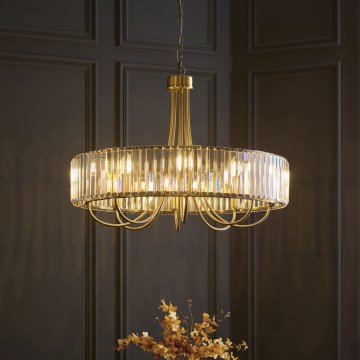 Endon 119611 - Luster na reťazi VISCONTI 8xE14/6W/230V mosadz