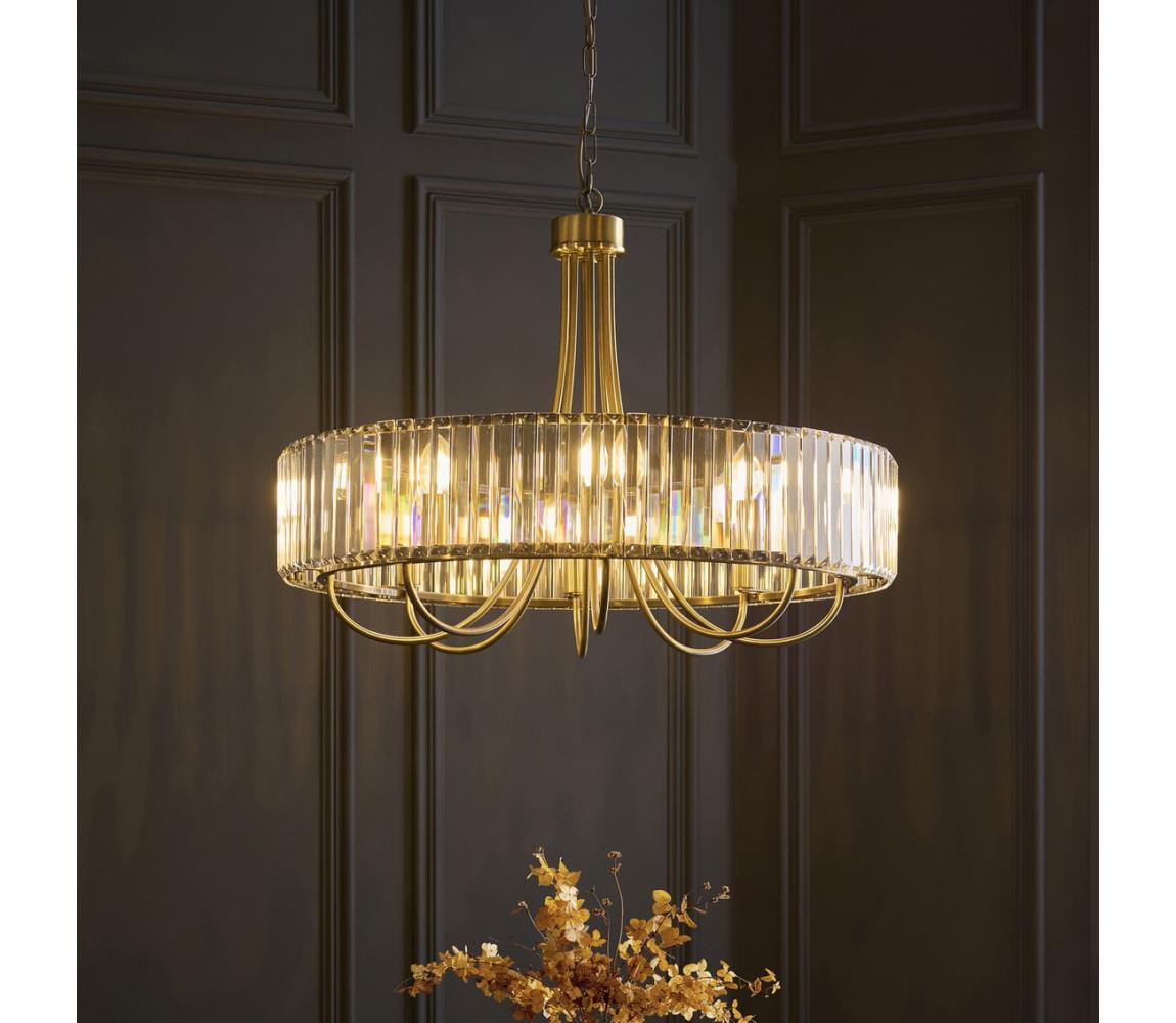 Endon 119611 - Luster na reťazi VISCONTI 8xE14/6W/230V mosadz 119611