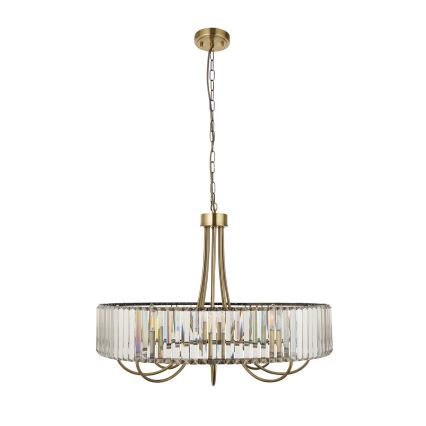 Endon 119611 - Luster na reťazi VISCONTI 8xE14/6W/230V mosadz