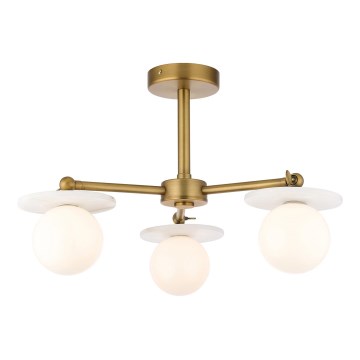 Endon 120036 - Luster na tyči CERCHIO 3xG9/5W/230V mosadz