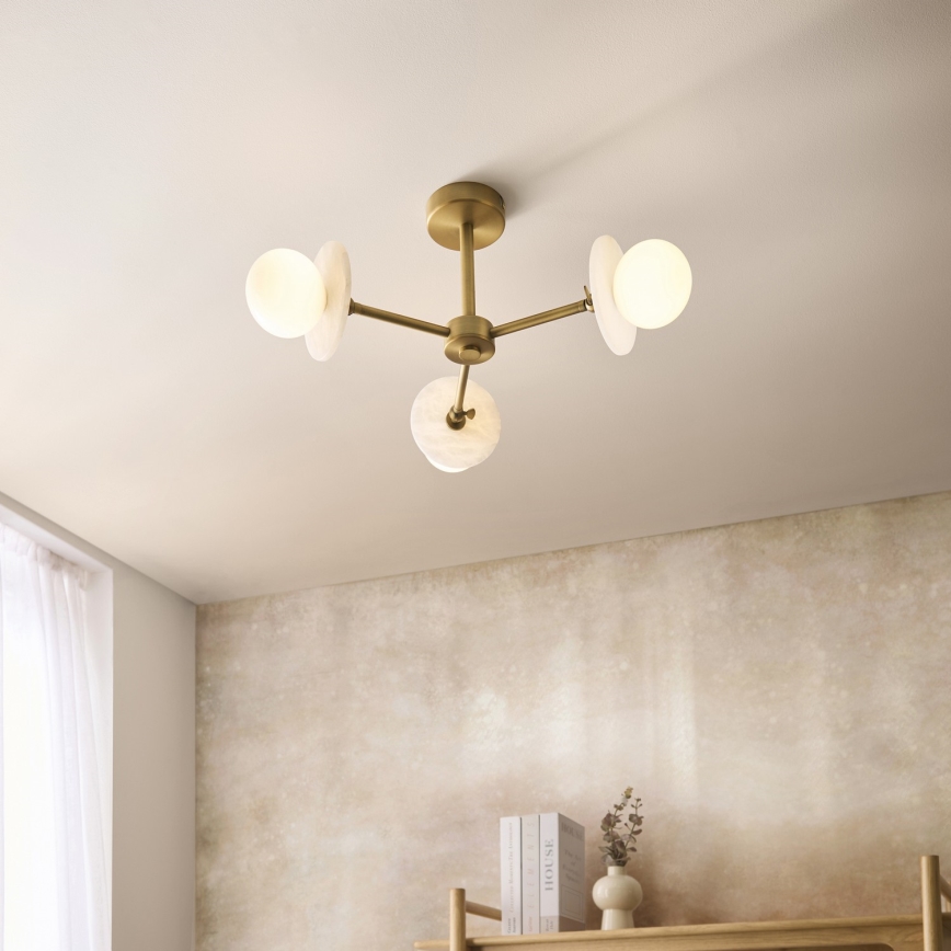 Endon 120036 - Luster na tyči CERCHIO 3xG9/5W/230V mosadz