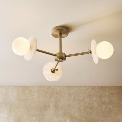 Endon 120036 - Luster na tyči CERCHIO 3xG9/5W/230V mosadz