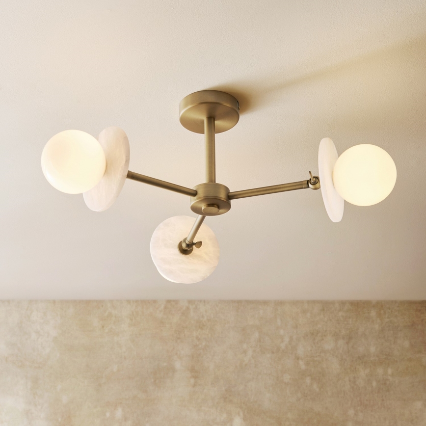 Endon 120036 - Luster na tyči CERCHIO 3xG9/5W/230V mosadz