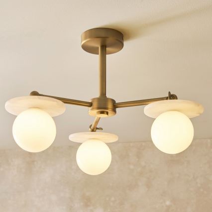 Endon 120036 - Luster na tyči CERCHIO 3xG9/5W/230V mosadz