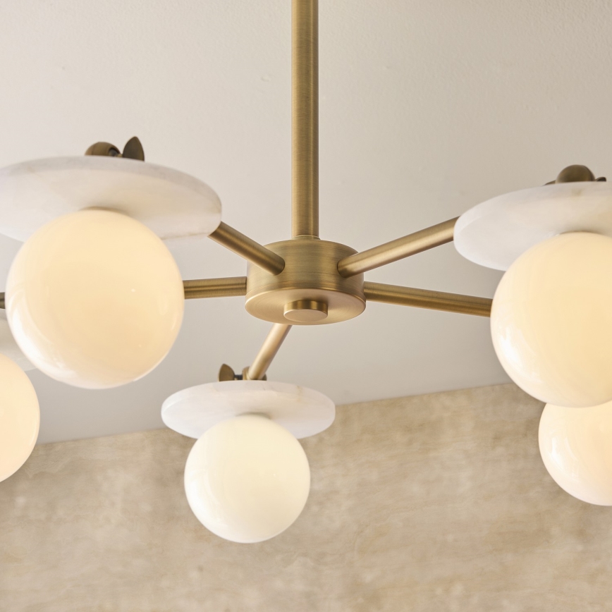 Endon 120037 - Luster na tyči CERCHIO 5xG9/5W/230V mosadz