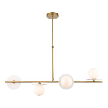 Endon 120038 - Luster na tyči CERCHIO 4xG9/5W/230V mosadz