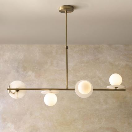 Endon 120038 - Luster na tyči CERCHIO 4xG9/5W/230V mosadz