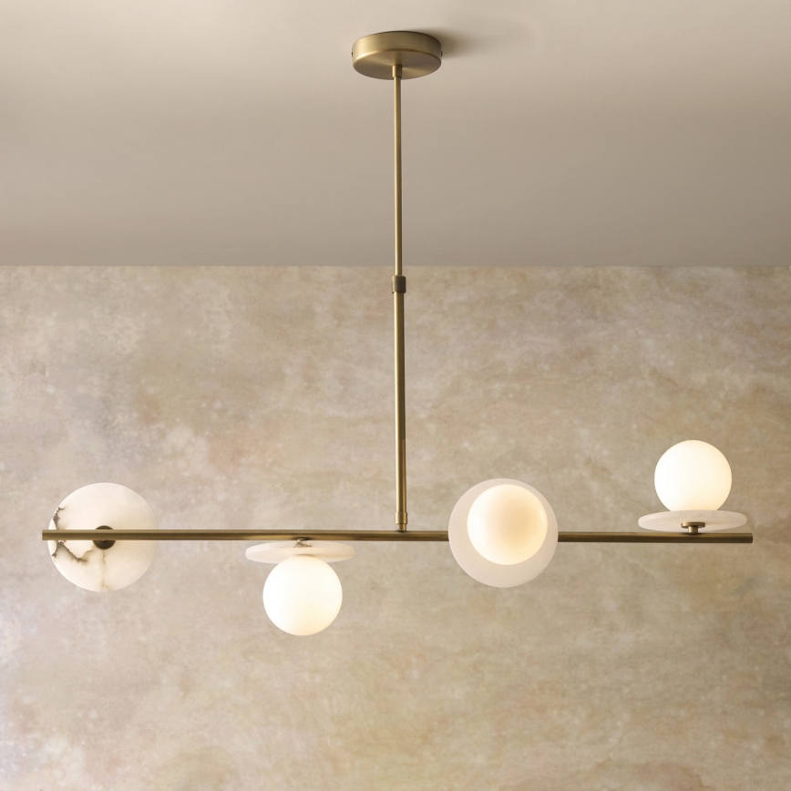 Endon 120038 - Luster na tyči CERCHIO 4xG9/5W/230V mosadz