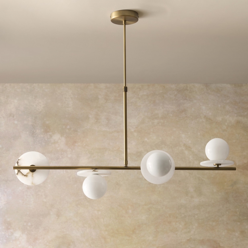 Endon 120038 - Luster na tyči CERCHIO 4xG9/5W/230V mosadz