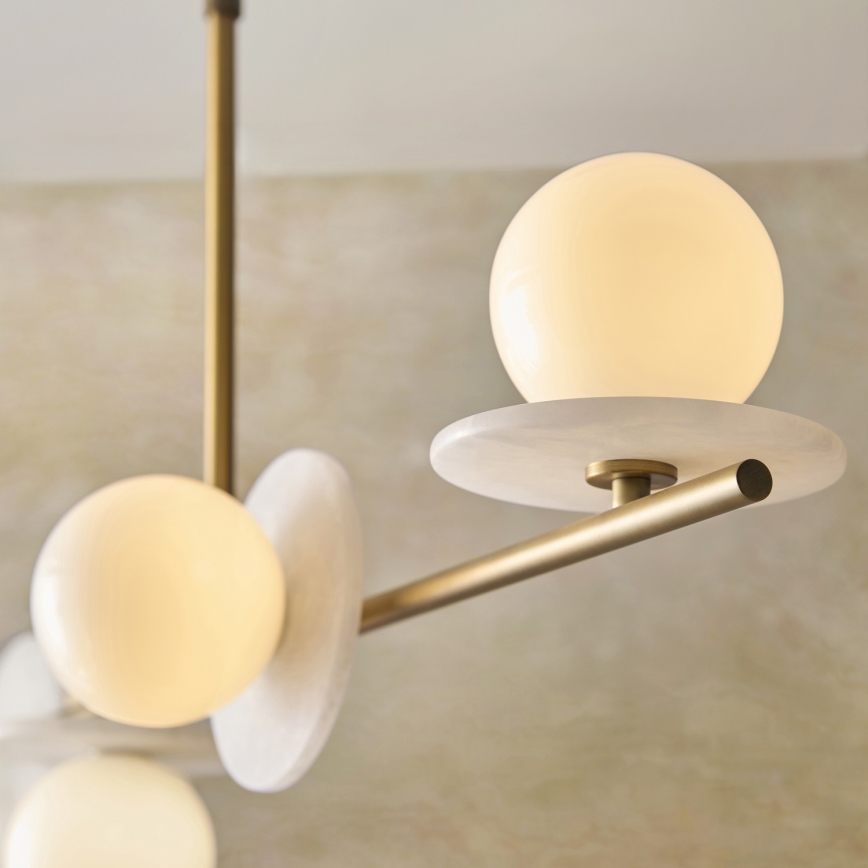 Endon 120038 - Luster na tyči CERCHIO 4xG9/5W/230V mosadz